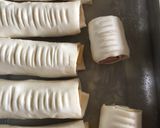 A picture of step 3 of Cheesy Hot Dog Rolls.