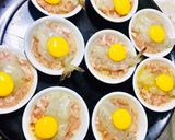 Hình bước làm 2 của món Tôm Thịt Hấp Trứng