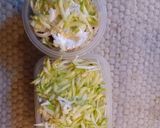 A picture of step 6 of "Zucchini and Pickles" vegan salad.