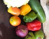 A picture of step 1 of Vegetable Tortilla wrap.
