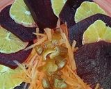 Une image de l'étape 4 de Salade betterave / orange 🍊 / carotte 🥕 / dattes / miel naturel 🍯.