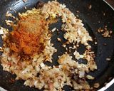 A picture of step 4 of Soya Chunk keema.