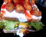 A picture of step 8 of Delicious tower sandwich.