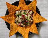 A picture of step 4 of Pear salsa.