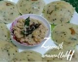 A picture of step 3 of Suji or Rava Idlis.