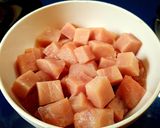 A picture of step 1 of Sweet and Sour Pork.