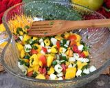 A picture of step 1 of Mango salad.