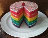 Foto langkah ke 14 dari resep Rainbow Cake 8 telur Nya.Liem,enak & lembuuuuuttt.