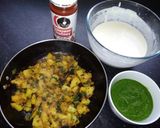 A picture of step 2 of Shezwan masala cheese Dosa roll.