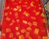 Gambar langkah 3 resipi Triffle Mangga.