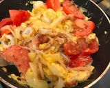 A picture of step 5 of Scrambled egg with chikuwa.