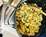 A picture of step 4 of Mushroom and Kale pasta.