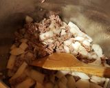 A picture of step 4 of Hungarian Cabbage Roll Soup.
