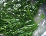 A picture of step 1 of Palak paneer.