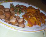 A picture of step 8 of Bhajia,smokies and kachumbari#authormarathon.
