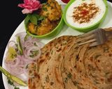 A picture of step 12 of Laccha Paratha with Aloo Sabzi.