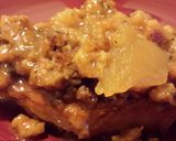 A picture of step 5 of Pork Chop Apple Cobbler Dinner.