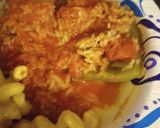 A picture of step 3 of Stuffed Bell Peppers in a Red Sauce.