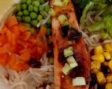A picture of step 6 of My Salmon Noodles + Veg Bowl#Lunch#mainmeal#Eattherainbow.