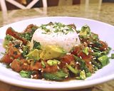 A picture of step 3 of Tuna poke with coconut rice and Bibb lettuce.