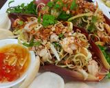 Hình bước làm 4 của món Hoa chuối trộn tôm thịt