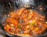 A picture of step 7 of Mongolian chicken wings.