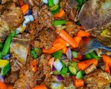 A picture of step 2 of Beef vegitable stew with dombolo.