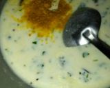 A picture of step 6 of Methi leaves pakoda kadhi.