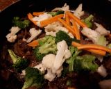 A picture of step 4 of Stir fried beef and Brocolli.