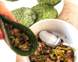 Foto del paso 4 de la receta: Tacos de espinacas con puerro y champiñones