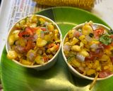 A picture of step 3 of Mexican Corn masala chaat cups.