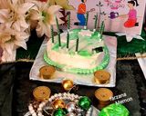 A picture of step 7 of Heart shape Marble cake Green & white.