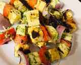 A picture of step 3 of Paneer kebab lightly spiced.