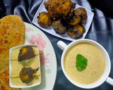 A picture of step 8 of Mint masala BBQ potatoes with cheesy white gravy.