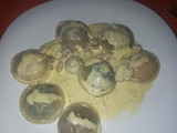 Sorrentinos rellenos de espinaca y jamón y queso con carusso