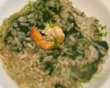 A picture of step 2 of Shrimp Risotto with Tuscan Kale Pesto.