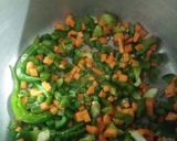 A picture of step 1 of Veg vermicelli (in pressure cooker).