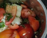 A picture of step 2 of Mint and Chibad(Cucumis Callosus) Chutney.