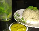 A picture of step 5 of Mint rice with Mint chutney and Refreshing mint lemonade 😍.