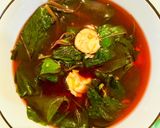 Hình bước làm 3 của món Canh rau dền đỏ nấu tôm