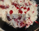 A picture of step 3 of Plum crumble.