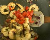 A picture of step 4 of Prawn white pasta (veggie).