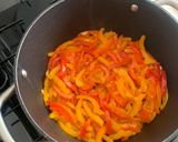 A picture of step 2 of Rosted bell peppers tomatoes and cottage cheese.