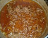 A picture of step 3 of Aloo qeema.