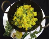 A picture of step 3 of Aloo sabji.