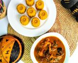 A picture of step 7 of Banga soup with Eba.
