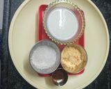 A picture of step 1 of Custard powder and Coffee drink.