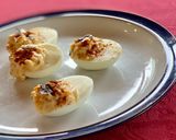 A picture of step 5 of Devilled eggs with Nori.