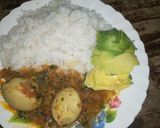 A picture of step 3 of Rice and egg curry.