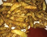 A picture of step 5 of Crispy Masala fries.